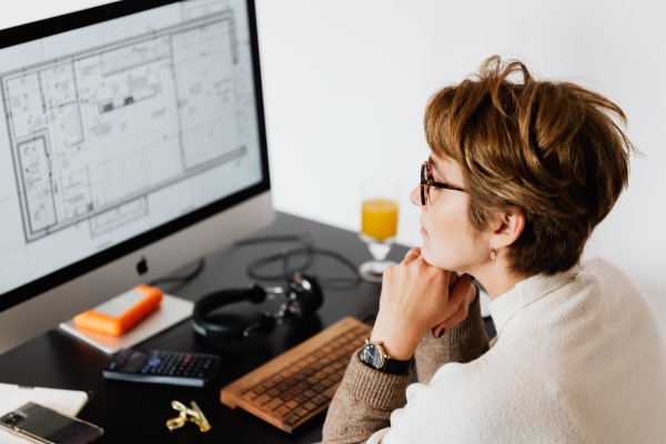 Woman designing on computer